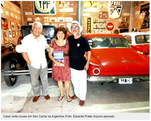 Casal visita museu em San Carlos na Argentina (Foto: Eduardo Prata/Arquivo pessoal)